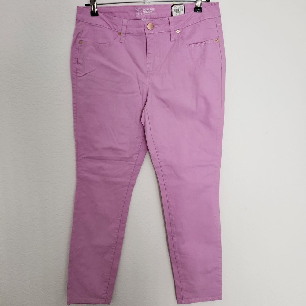 No Boundarise Womens Juniors Low Rise Skinny Pink Pants Size 13